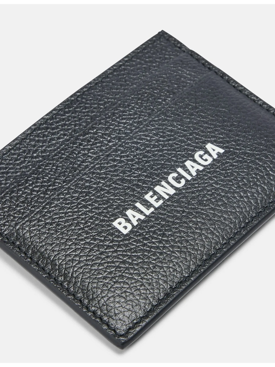 Portofele Cardholder with Contrasting Logo Lettering in Black Leather Men - Img 7