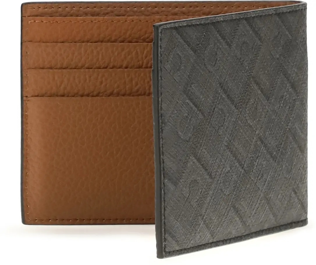 Portofele Leather bifold Wallet with Gancini pattern - Img 2