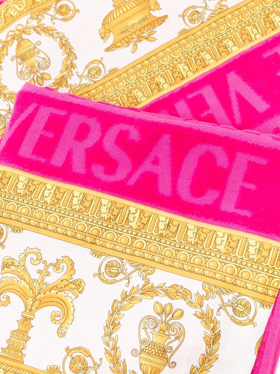 Prosoape de baie VERSACE HOME roz din bumbac - Img 3