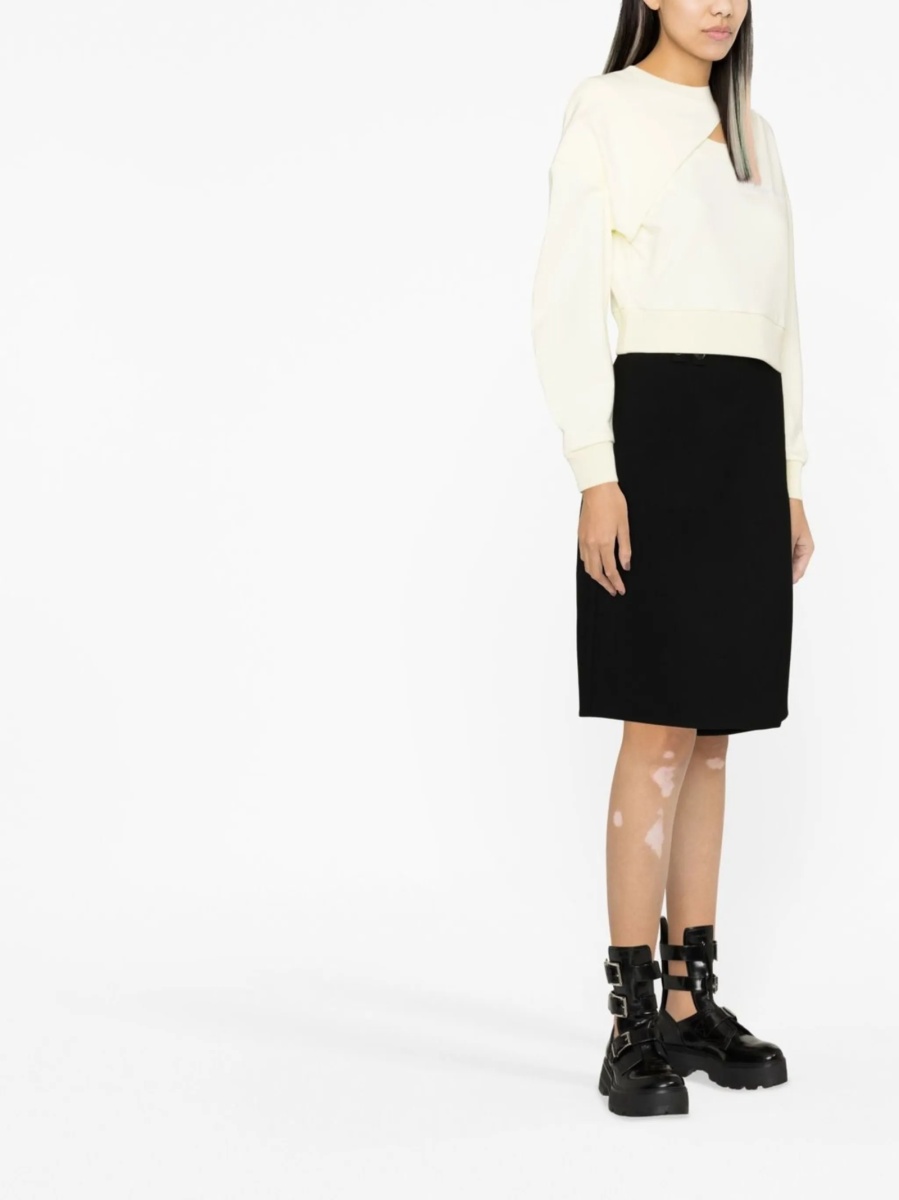 Pulover Alexander McQueen galben din vascoza si bumbac - Img 3