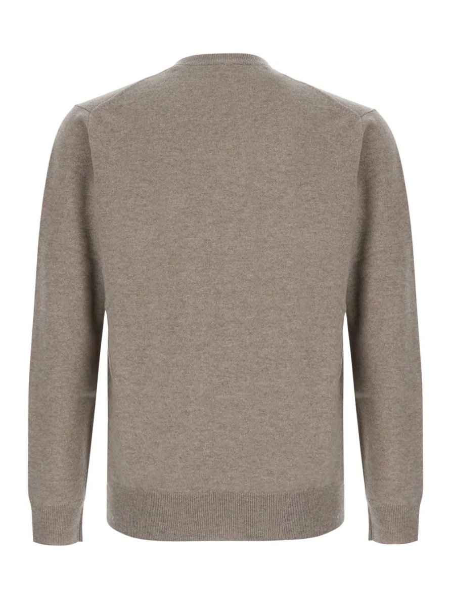 Pulover Beige V-Neck Sweater in Wool and Cashmere for Men - Img 2