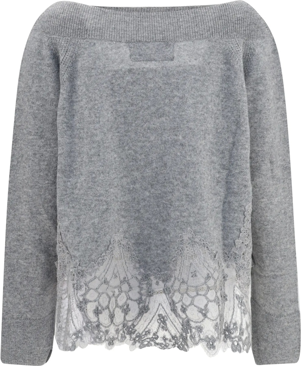 Pulover Boat neck lace Sweater - Img 2