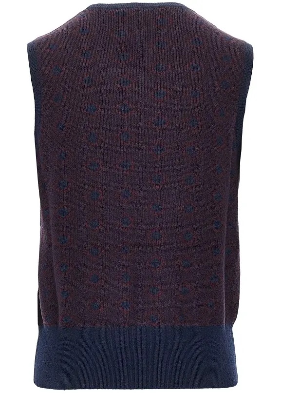 Pulover Cashmere and wool vest with diamonds motif - Img 3