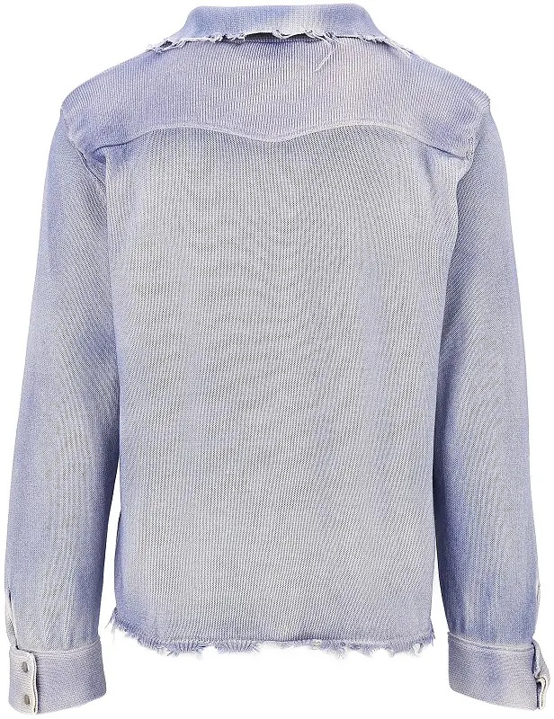 Pulover Distressed-effect knitted overshirt - Img 3