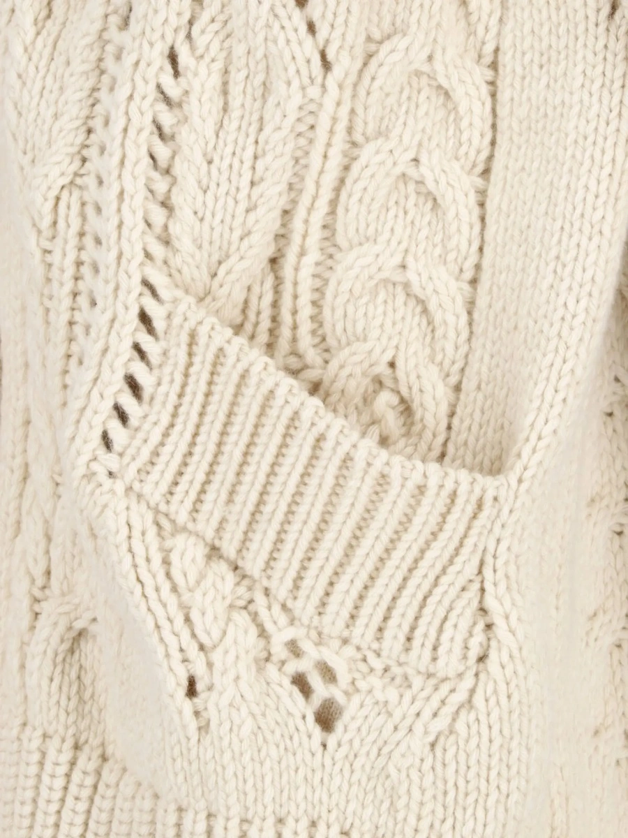 Pulover Ermanno Scervino alb din lana virgina - Img 7