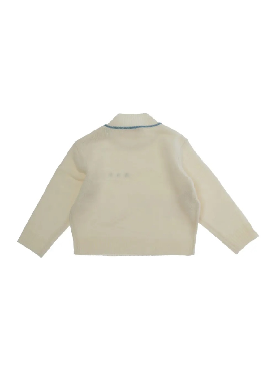Pulover M01875M00X8MK199B0M116 Sweater with V-neck and long sleeves in Wool and Cashmere white for Boy - Img 2