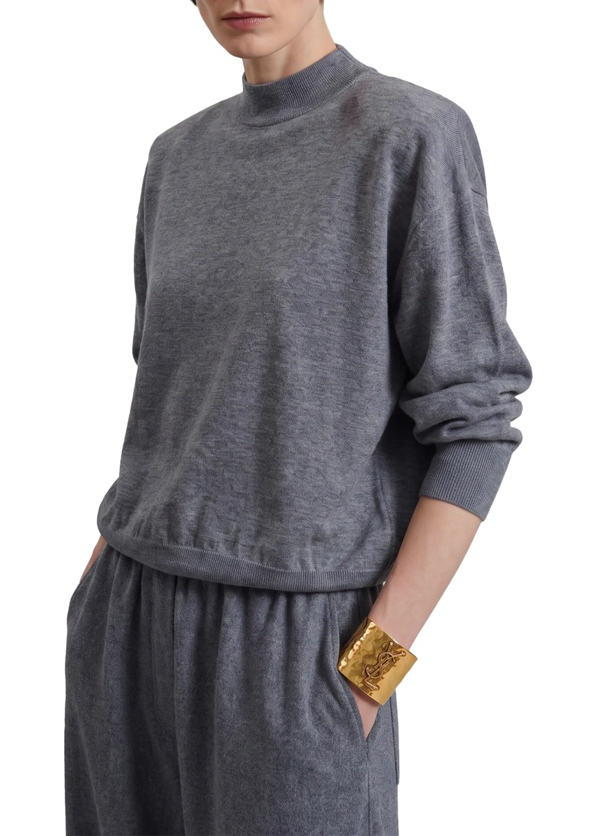 Pulover Melange Rue Padded High Neck Sweater - Img 3