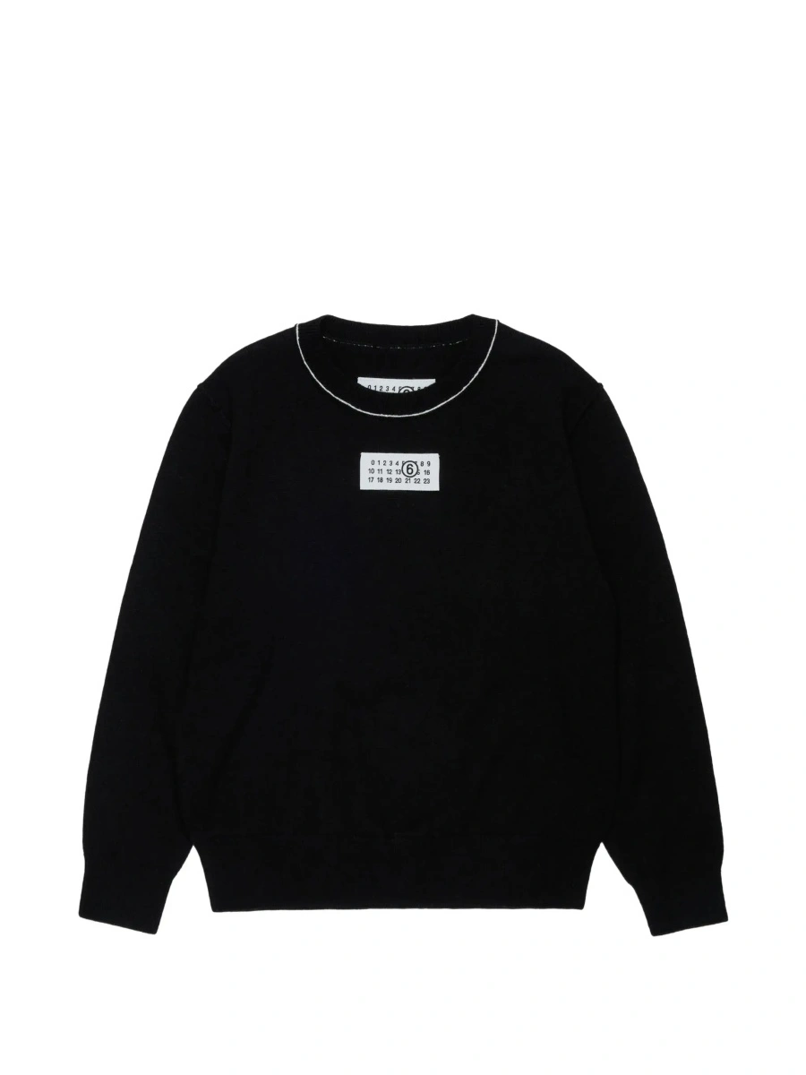 Pulover MM6 MAISON MARGIELA KIDS negru din lana - Img 6