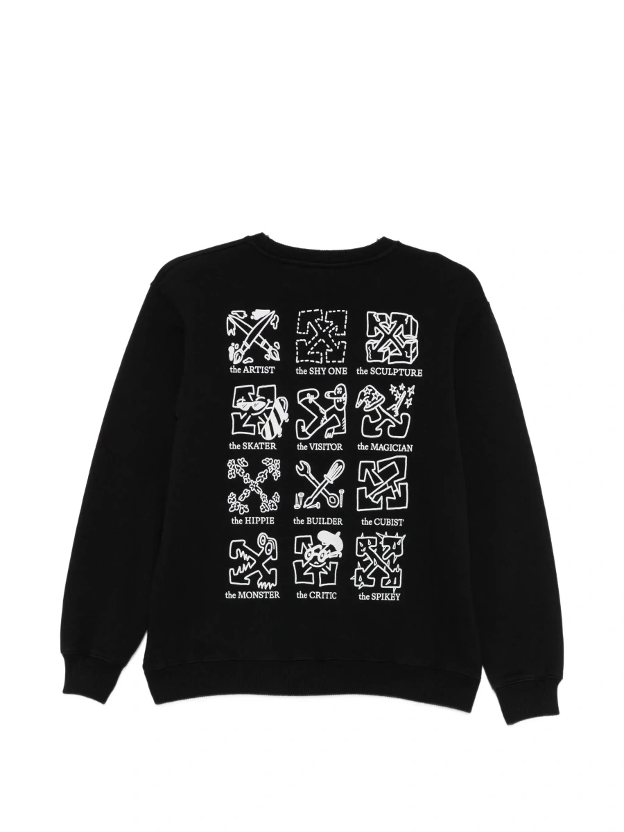 Pulover Off-White negru din bumbac - Img 4