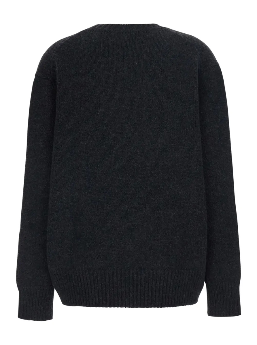Pulover 'PARTH' Dark Grey Sweater with round neck and ribbed details in cashmere Women - Img 2