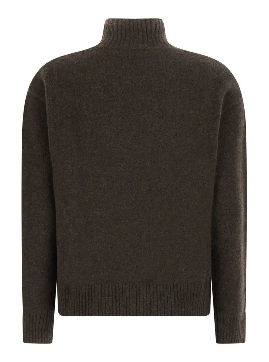 Pulover Pure yak yarn sweater with shetland effect in brown pure yak for men - Img 2