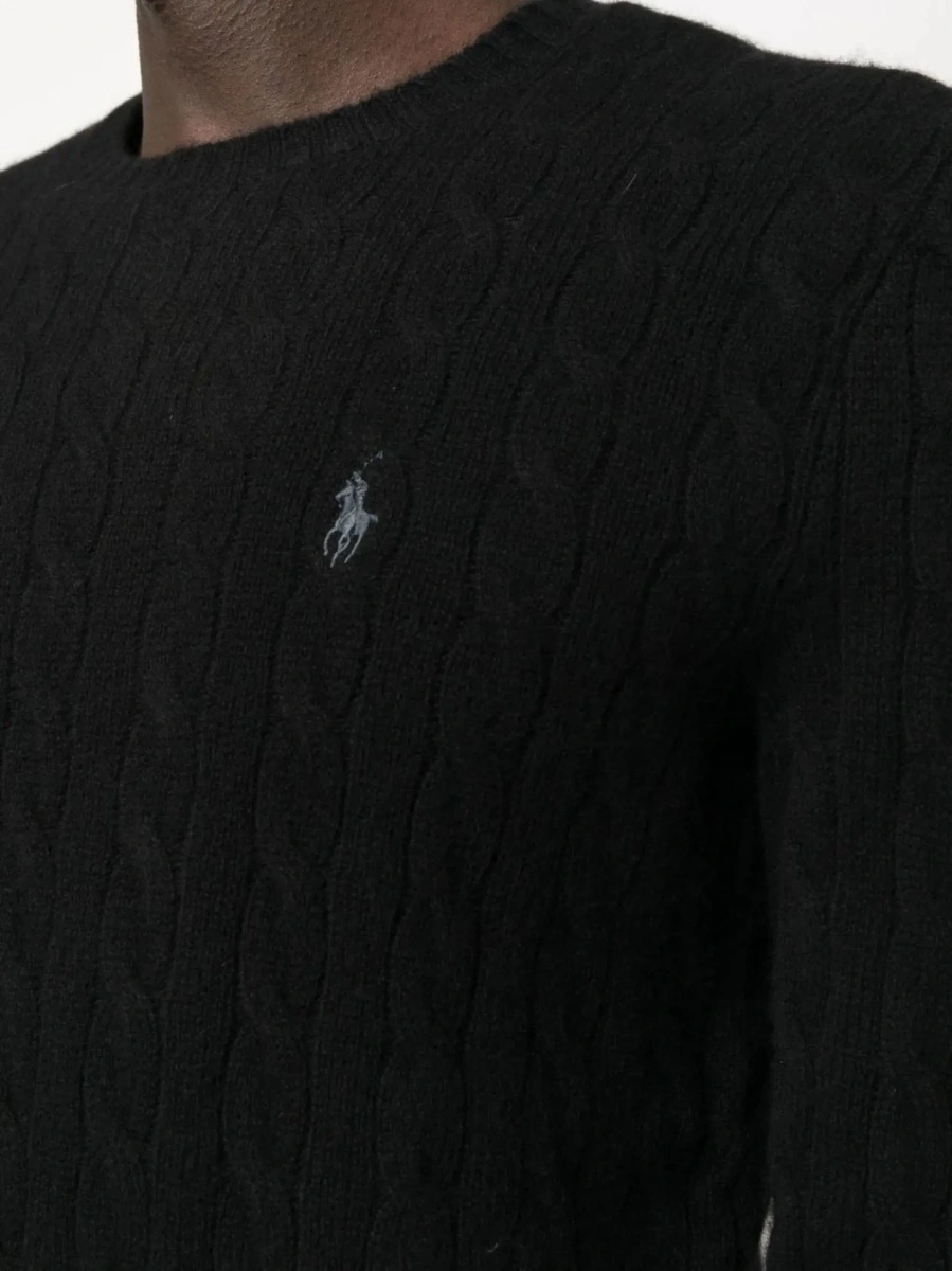 Pulover Ralph Lauren negru din lana si casmir - Img 7