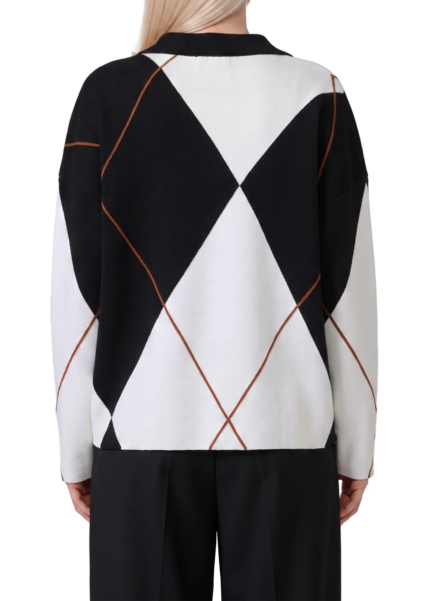 Pulover Sala Soft Sweater In Argyle Wool Yarn - Img 3
