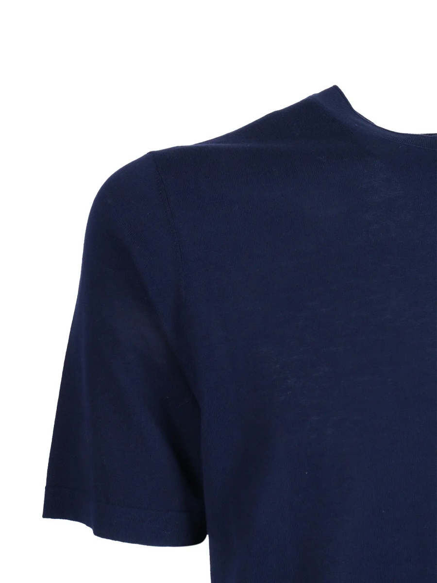 Pulover Short-sleeved fully-fashioned crew neck sweater - Img 3