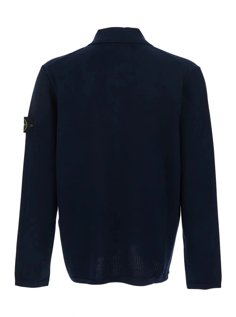 Pulover Stone Island albastru din bumbac - Img 2