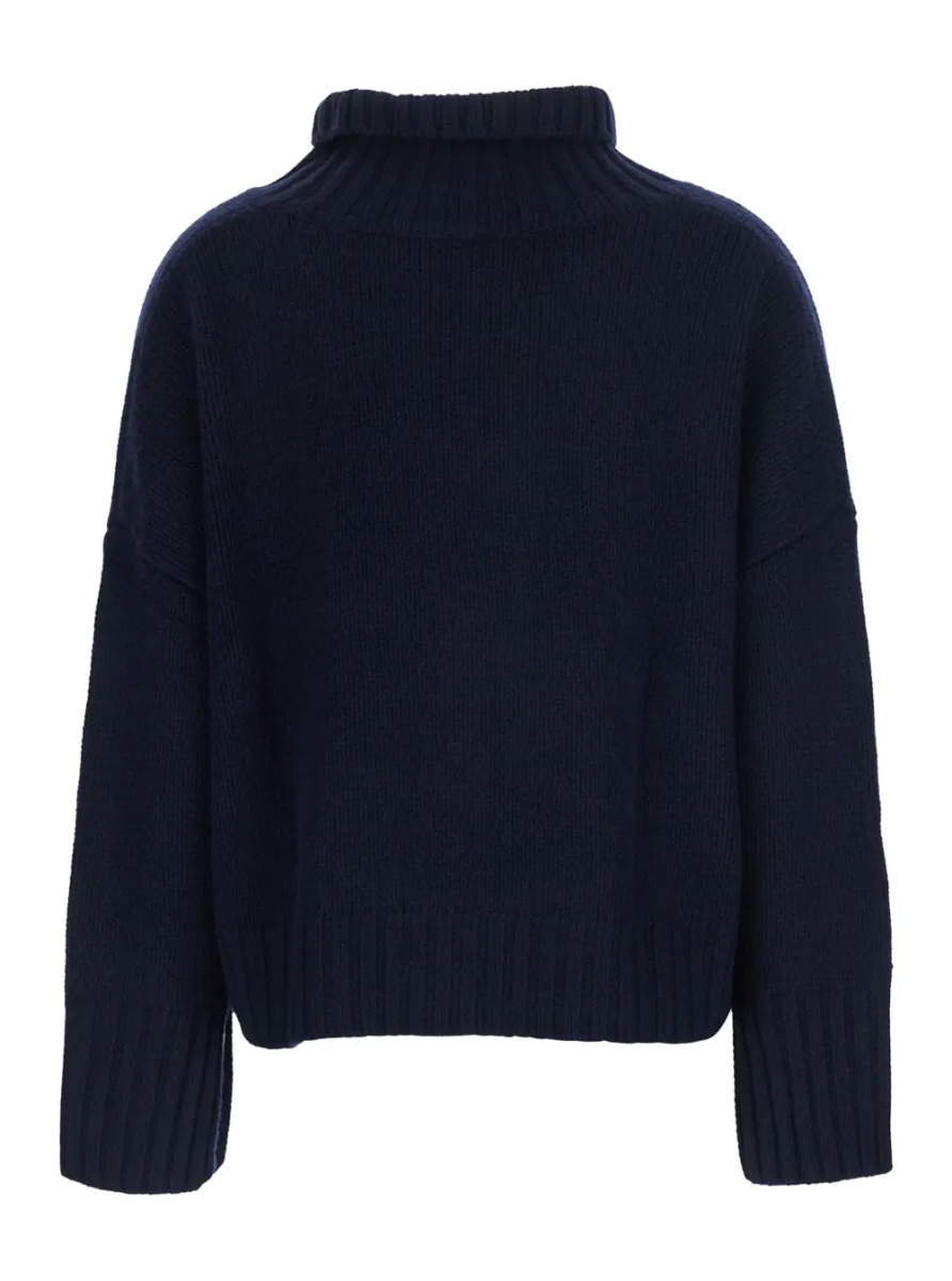 Pulover Sweater "GIRLFRINDED TURTLENECK" with high collar and long sleeves in blue cashmere for women - Img 2