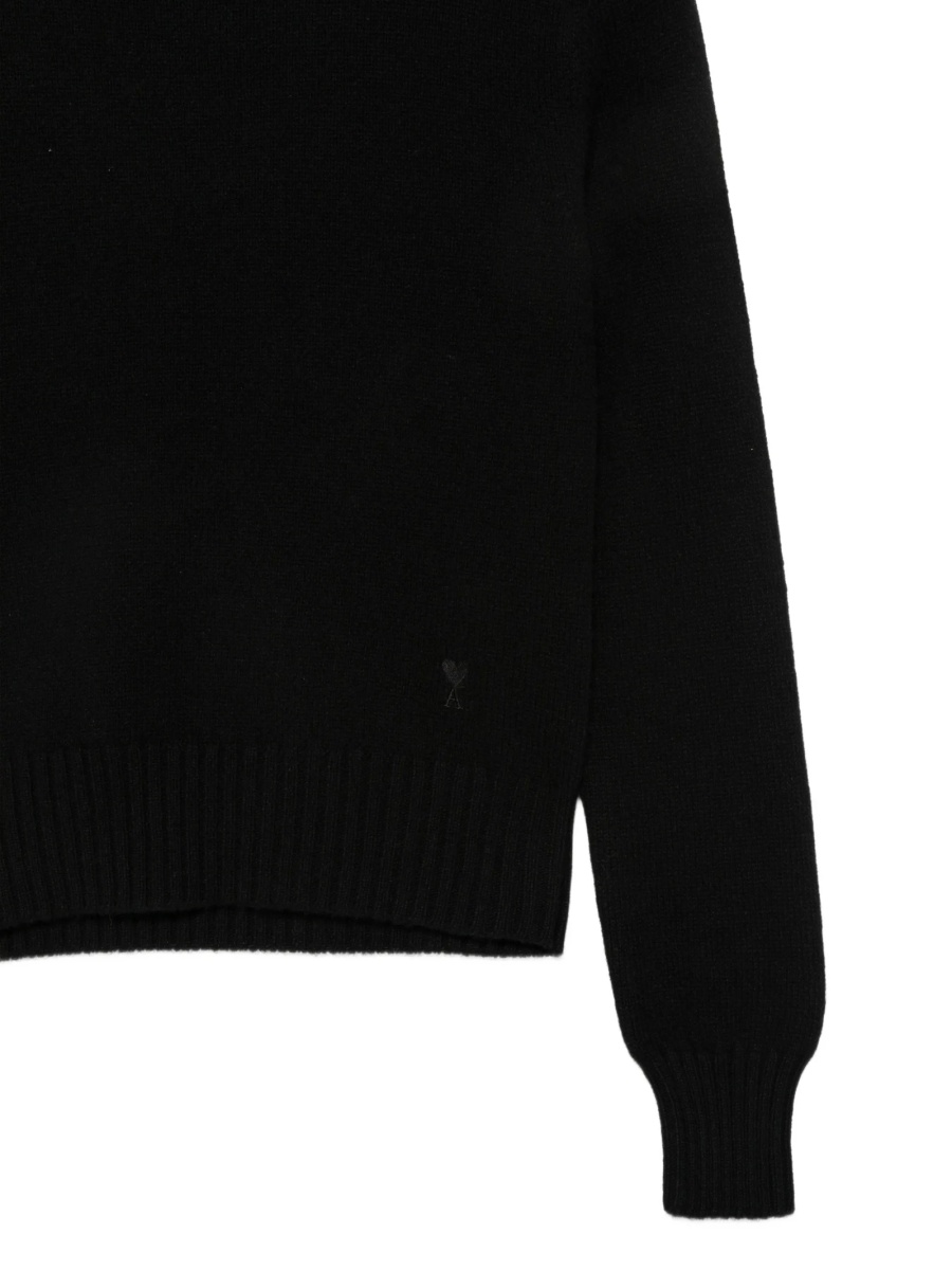 Pulover tricotat AMI Paris ami de coeur negru - Img 3
