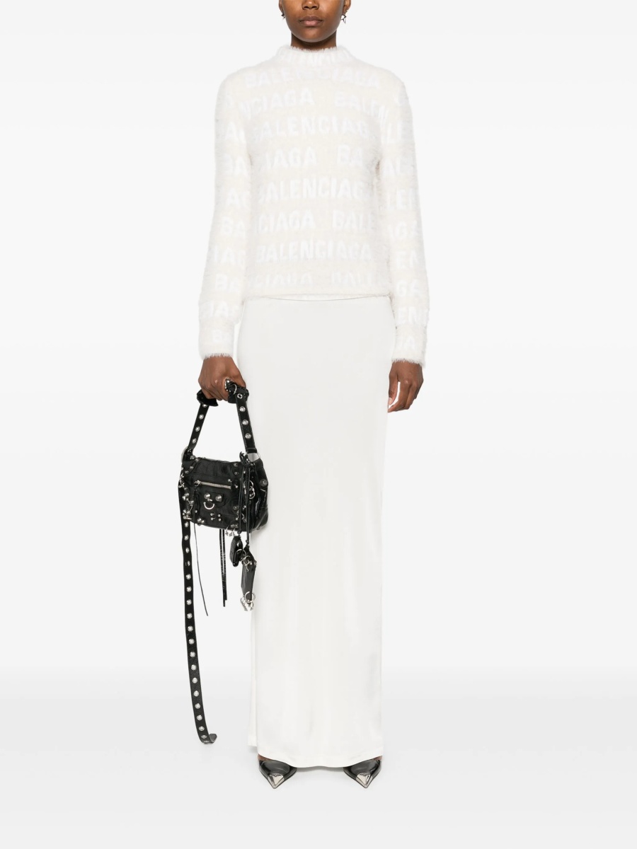 Pulover tricotat Balenciaga alb - Img 2