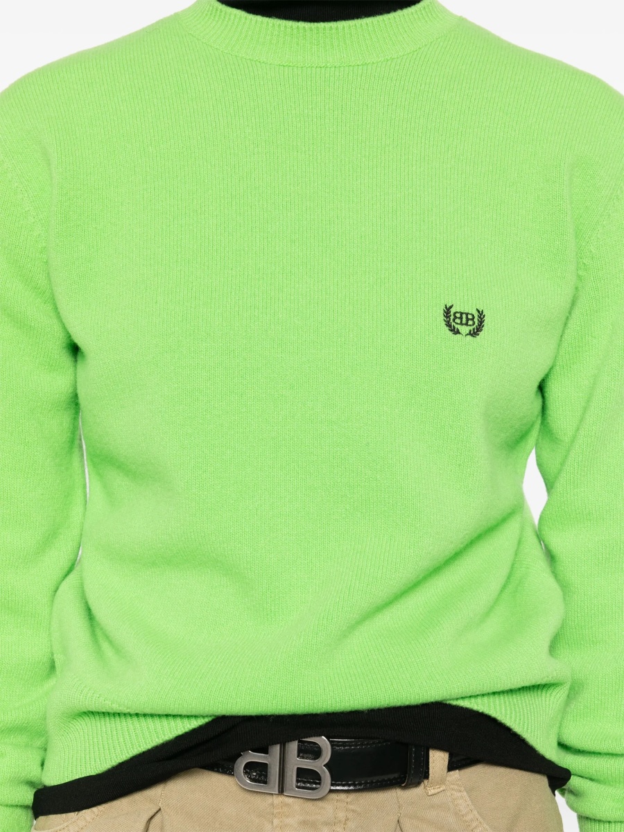 Pulover tricotat Balenciaga verde - Img 5