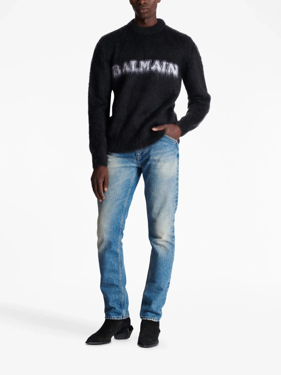 Pulover tricotat Balmain negru - Img 2