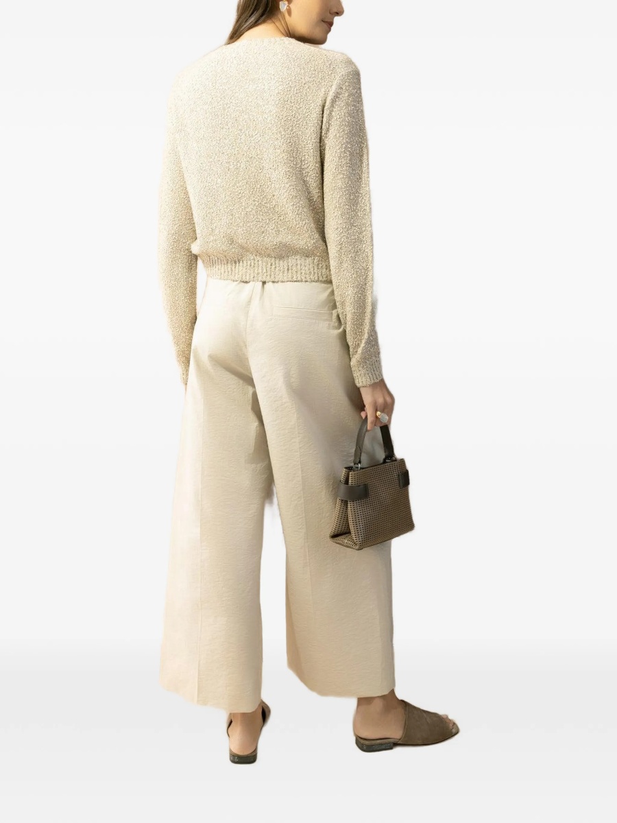 Pulover tricotat Brunello Cucinelli neutru - Img 3