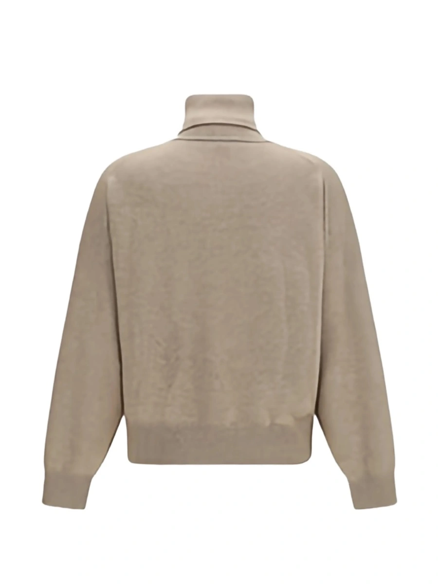 Pulover tricotat Brunello Cucinelli neutru - Img 2