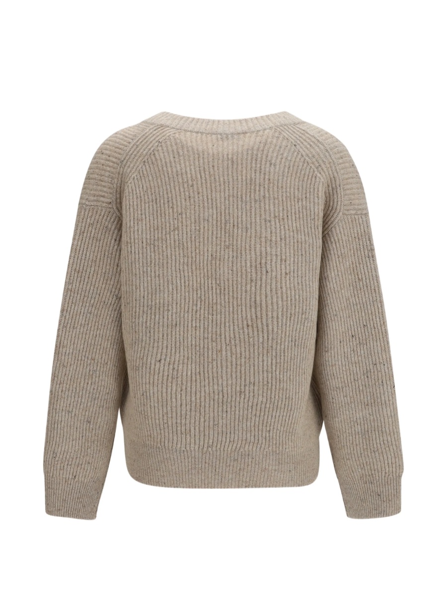 Pulover tricotat Brunello Cucinelli neutru - Img 2