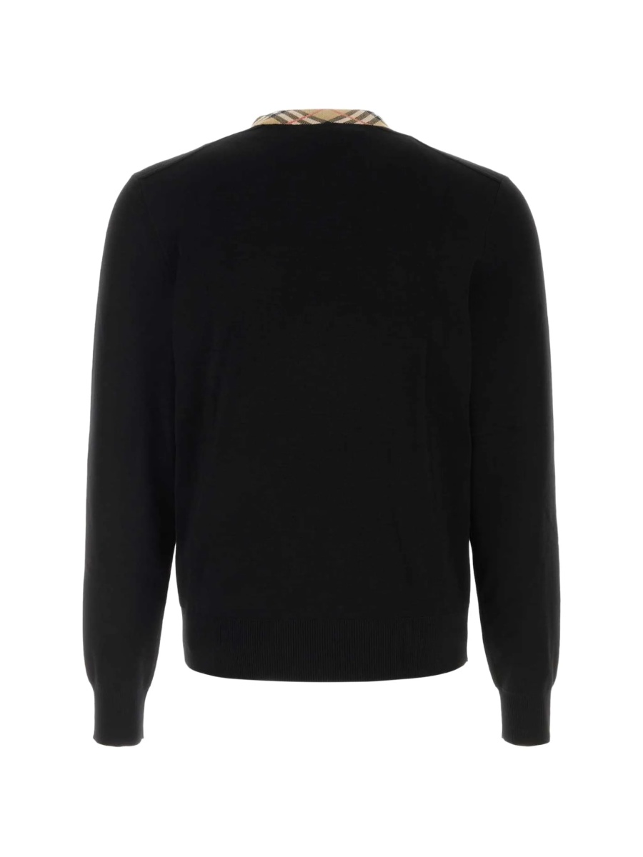 Pulover tricotat Burberry negru din bumbac - Img 2