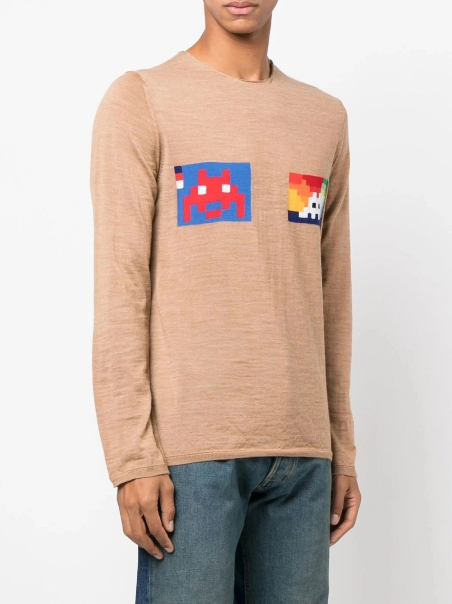 Pulover tricotat Comme des Garçons maro - Img 3