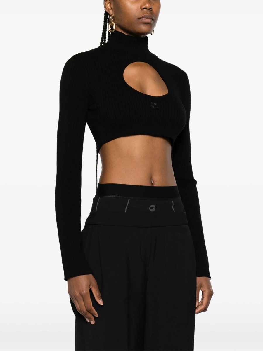 Pulover tricotat COURRÈGES negru - Img 3