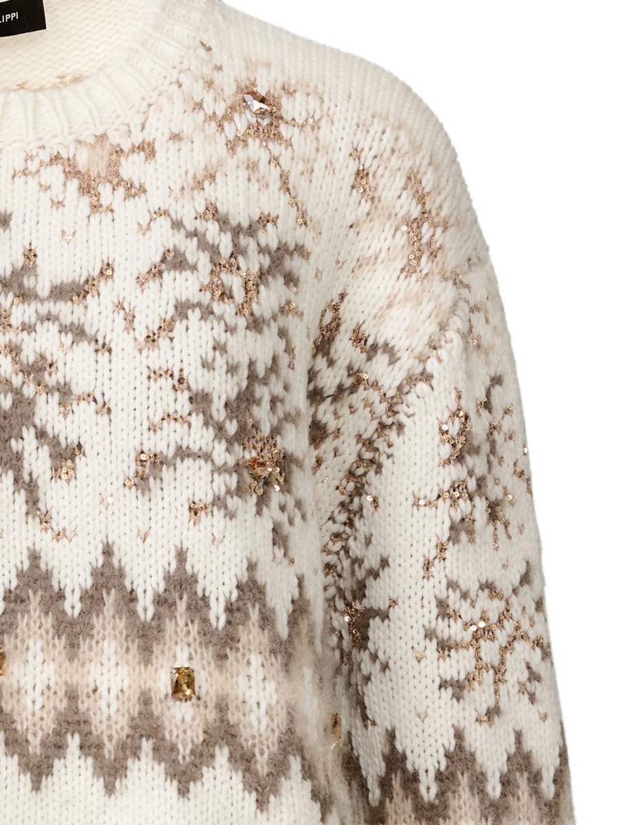Pulover tricotat Fabiana Filippi neutru din material textil - Img 3