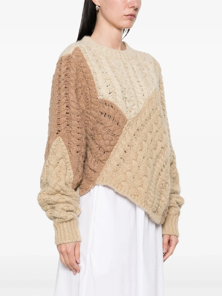 Pulover tricotat ISABEL MARANT ETOILE neutru - Img 3