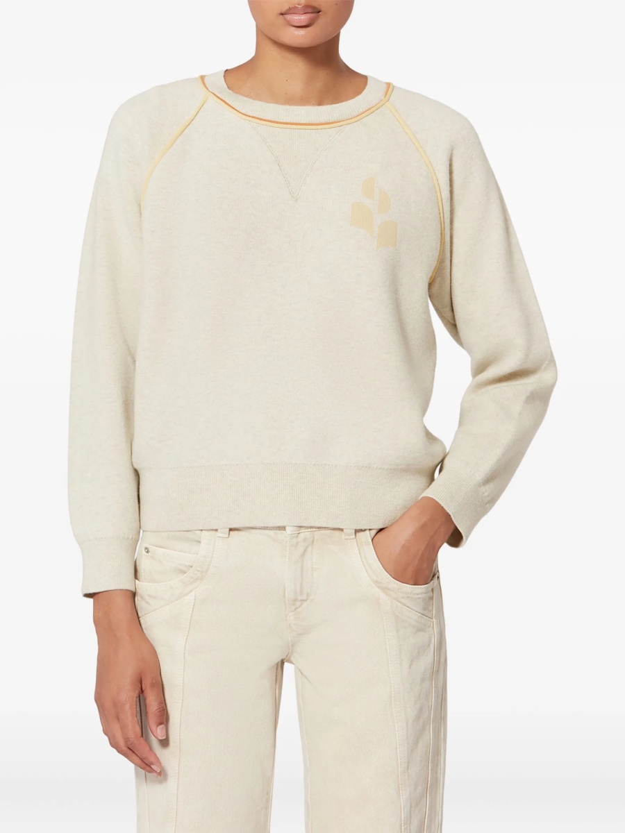 Pulover tricotat ISABEL MARANT ETOILE neutru - Img 3