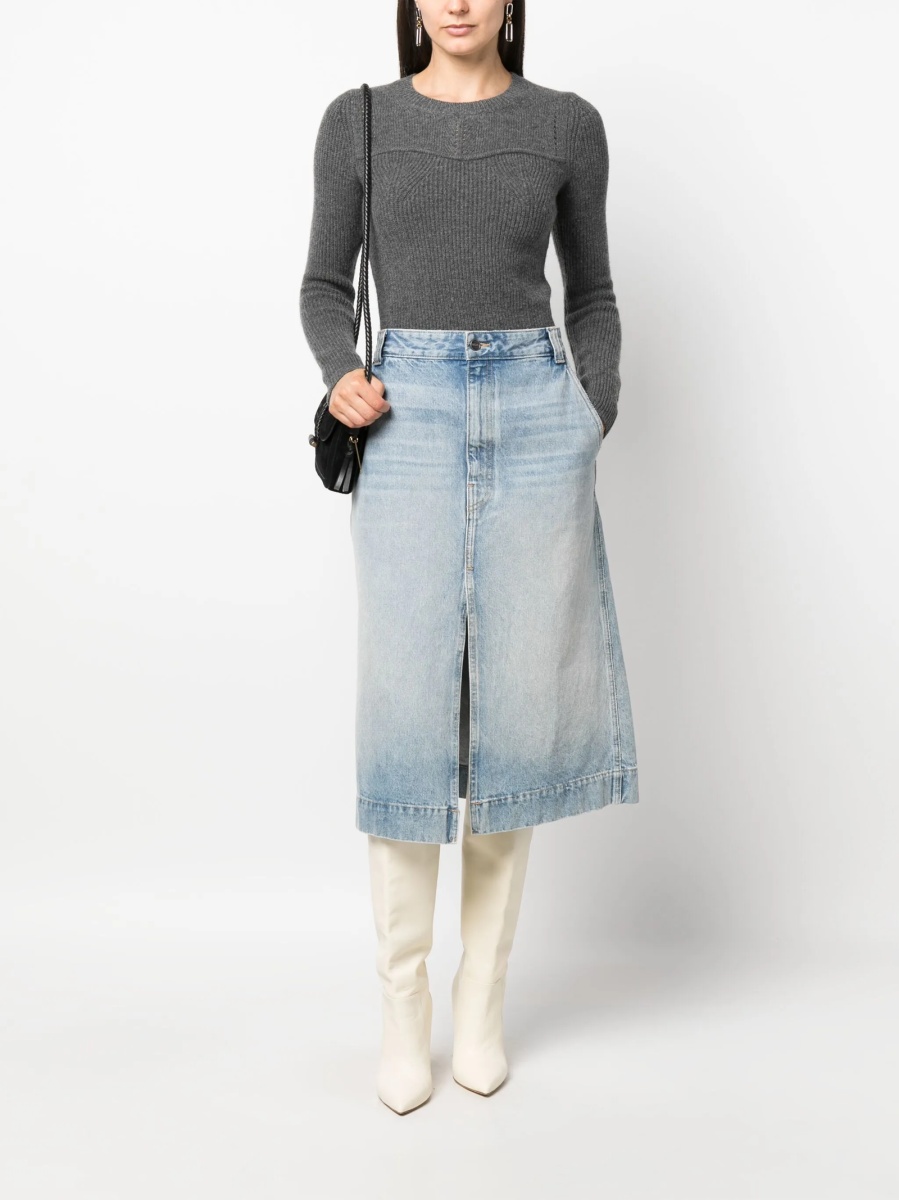 Pulover tricotat Isabel Marant gri - Img 2