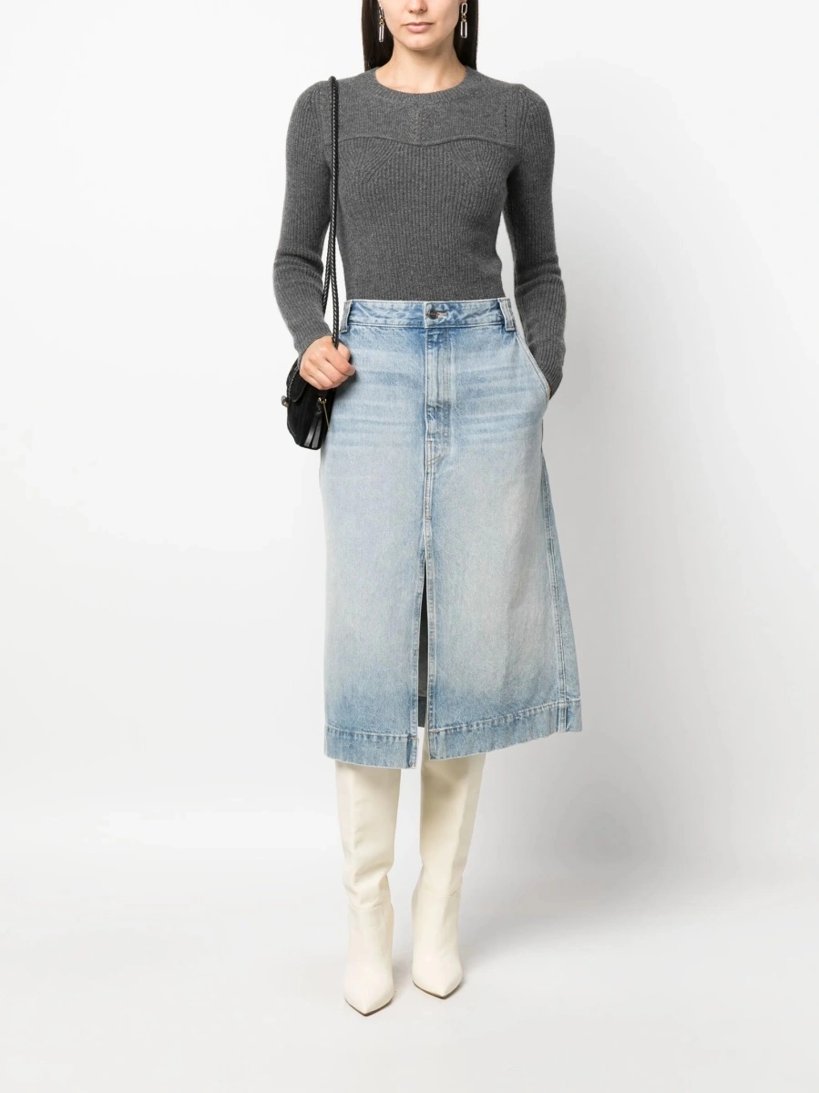 Pulover tricotat Isabel Marant gri - Img 2