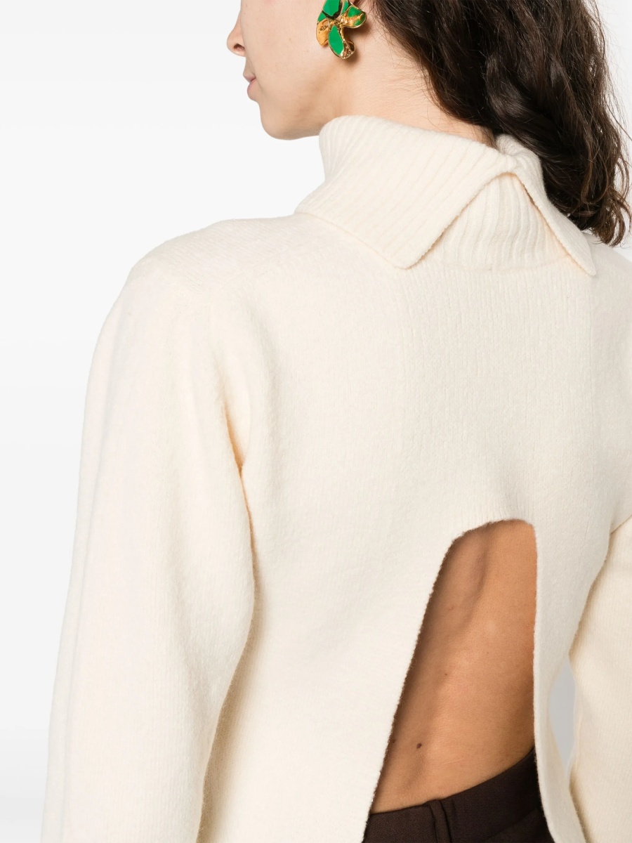 Pulover tricotat Jil Sander neutru - Img 5