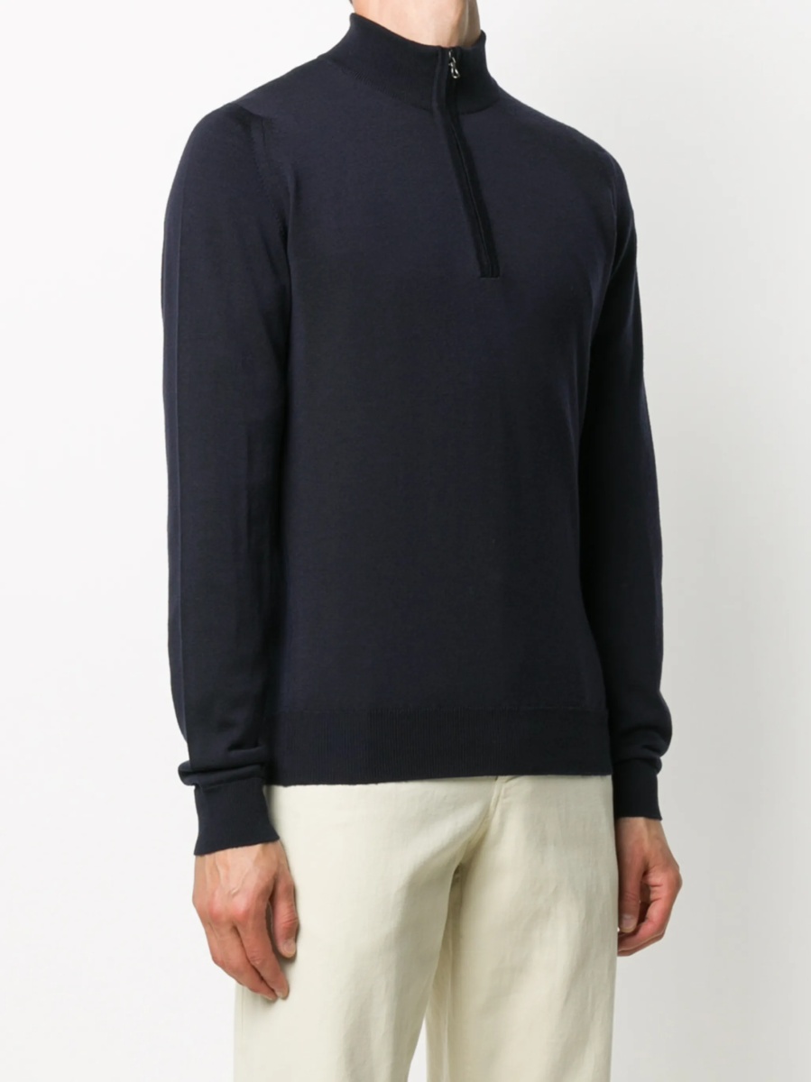 Pulover tricotat John Smedley albastru - Img 3