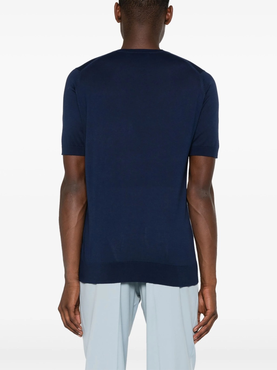 Pulover tricotat John Smedley albastru - Img 4