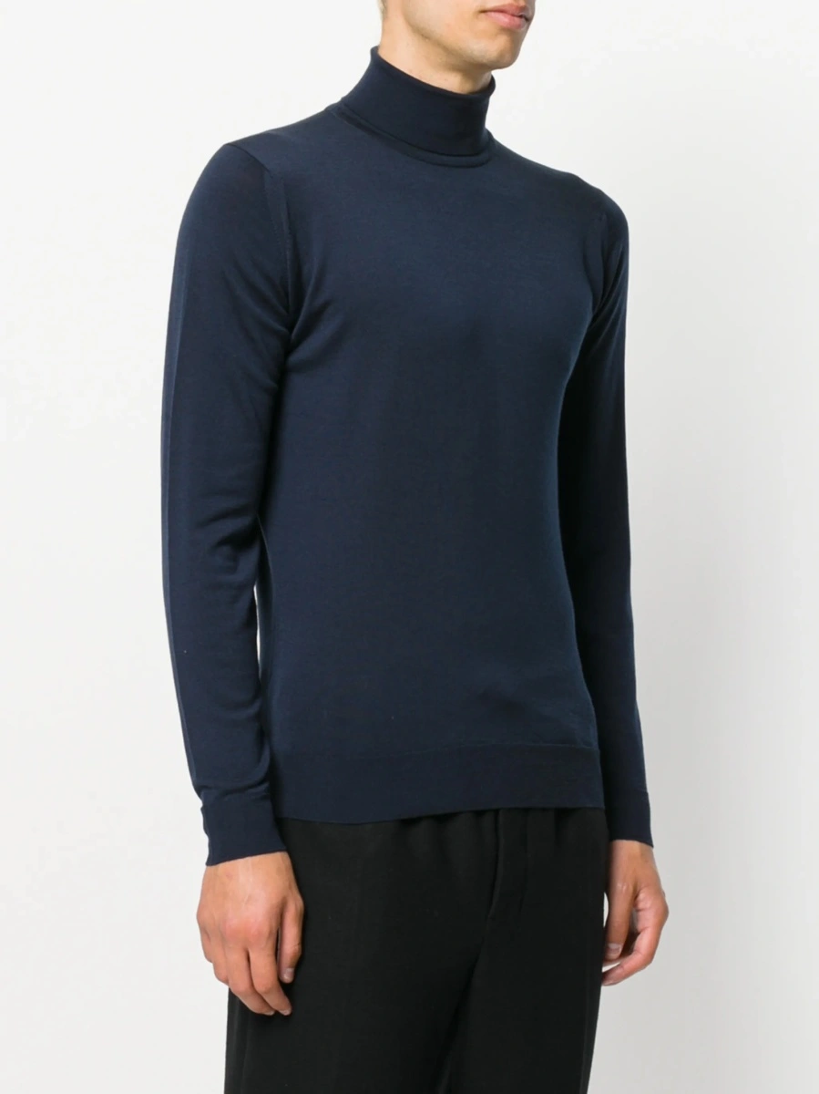 Pulover tricotat John Smedley albastru - Img 6
