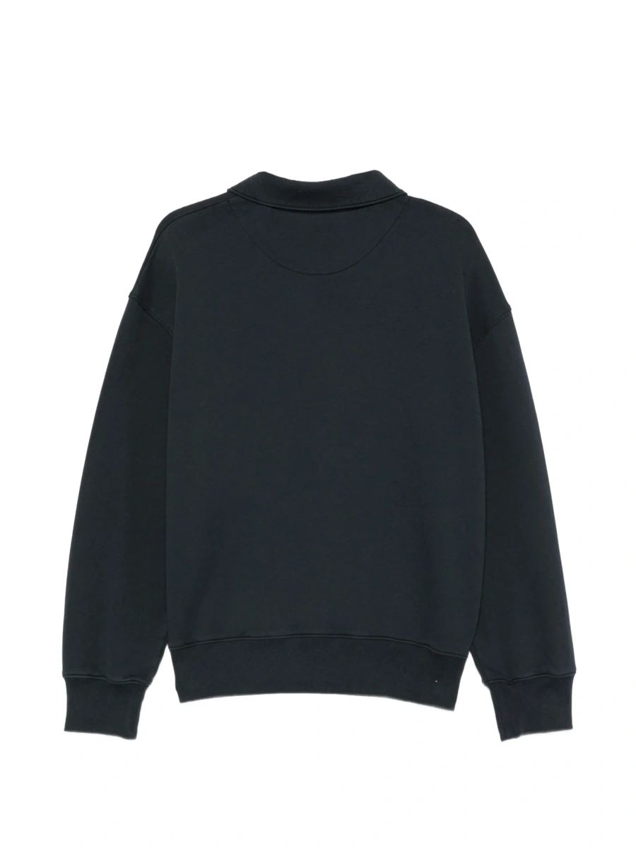 Pulover tricotat MAISON KITSUNÉ albastru din bumbac - Img 2