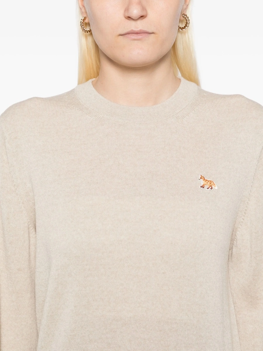 Pulover tricotat MAISON KITSUNÉ neutru - Img 5