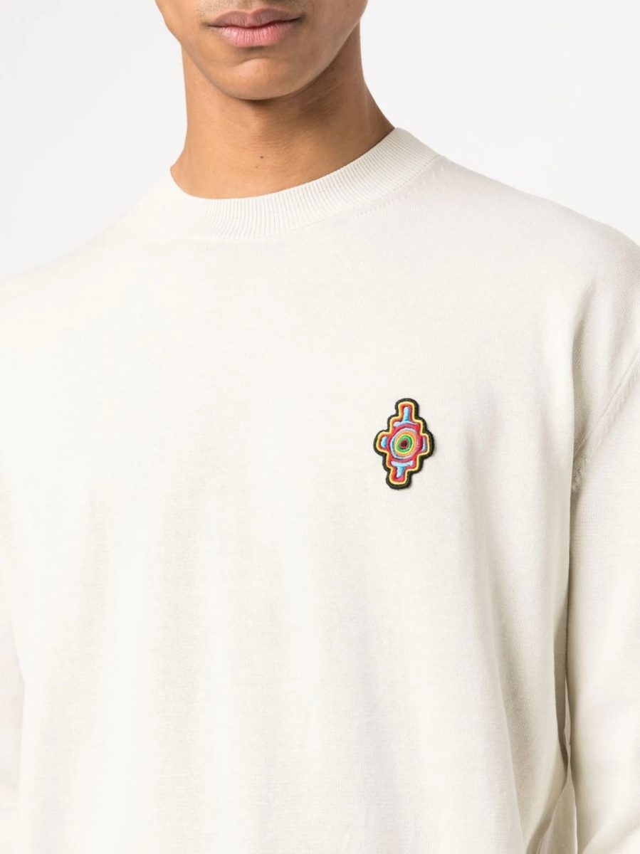 Pulover tricotat Marcelo Burlon alb - Img 5