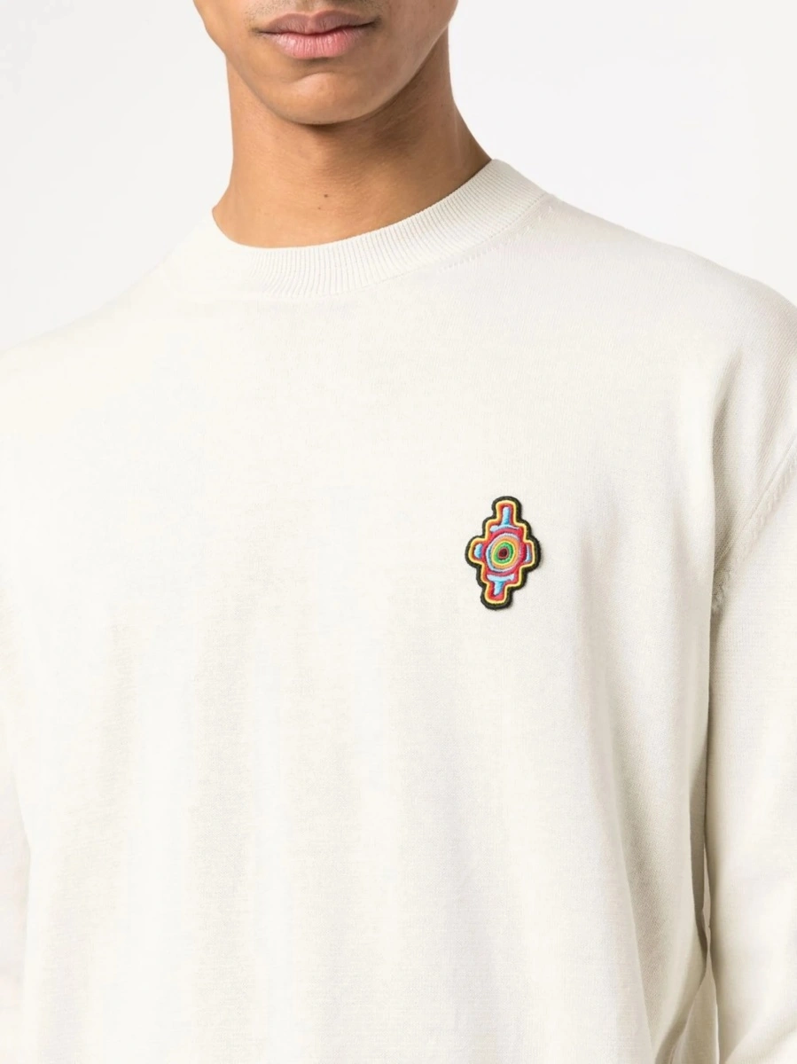 Pulover tricotat Marcelo Burlon alb - Img 5