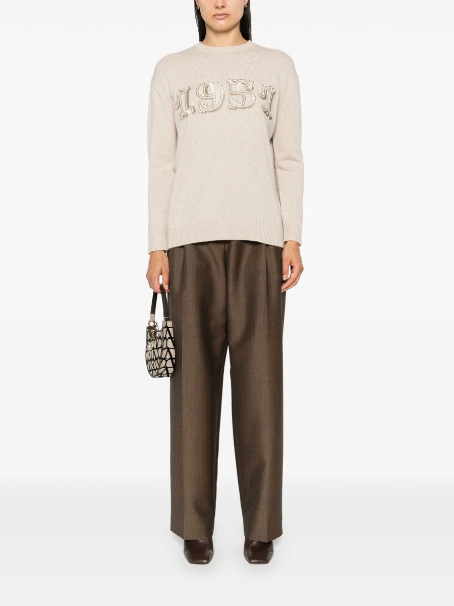 Pulover tricotat Max Mara neutru - Img 2