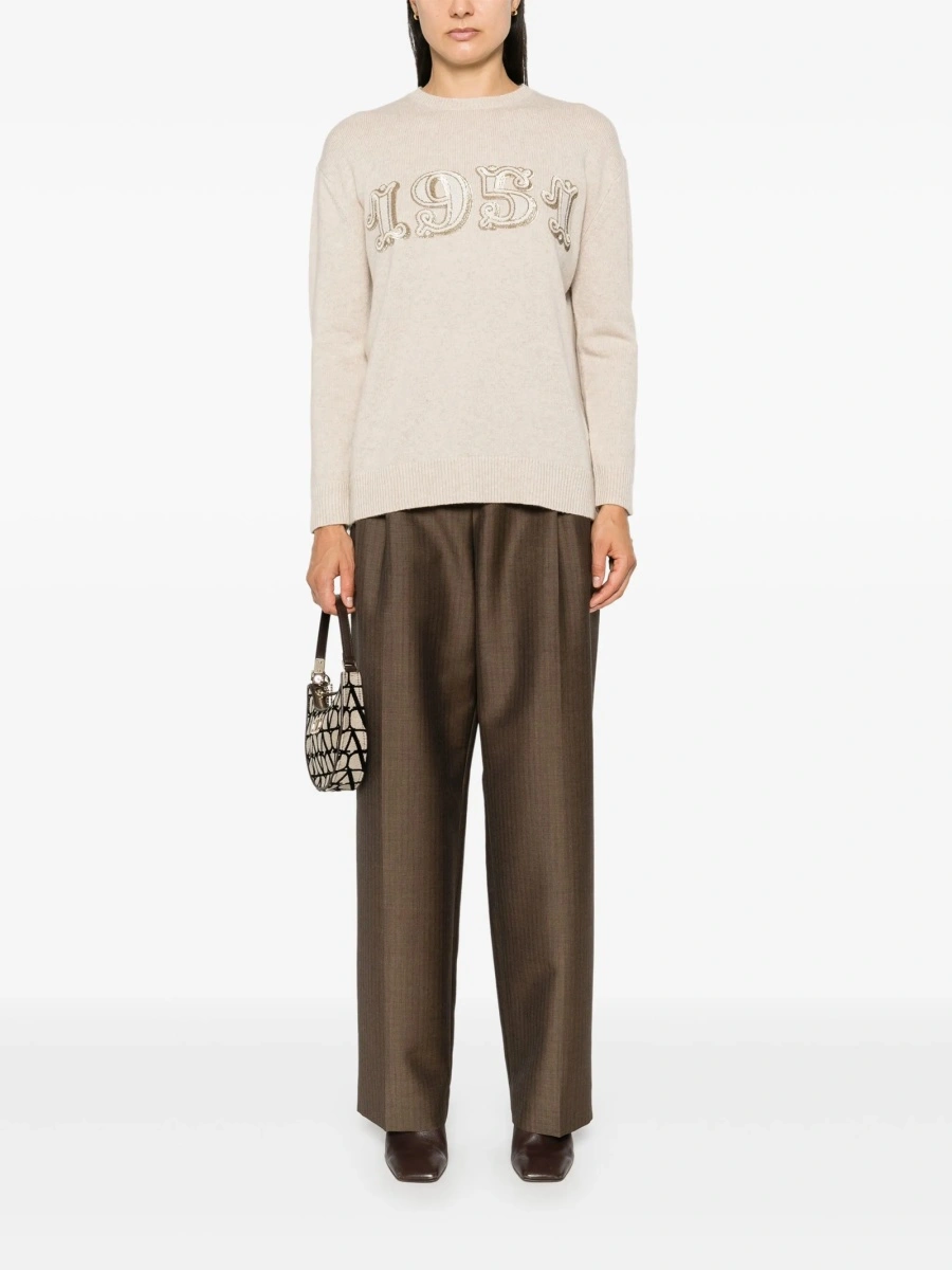 Pulover tricotat Max Mara neutru - Img 2