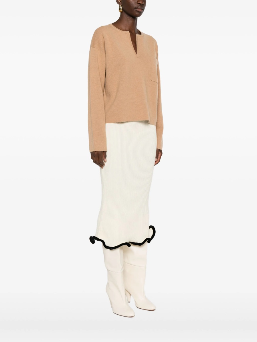 Pulover tricotat Max Mara neutru - Img 3