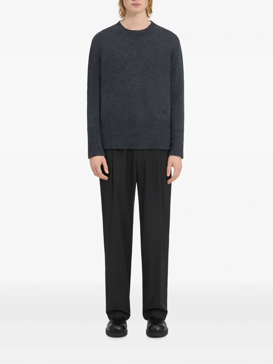 Pulover tricotat MM6 Maison Margiela gri - Img 2