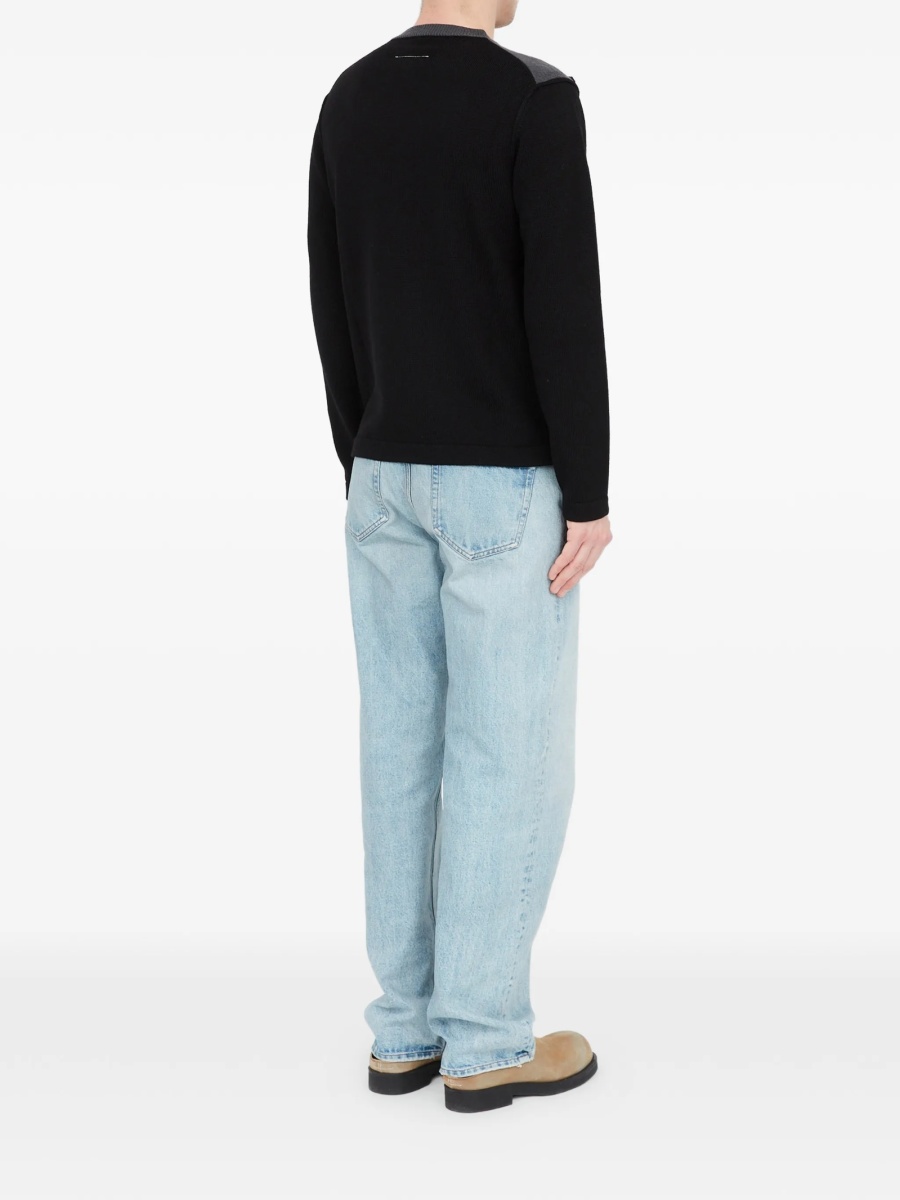 Pulover tricotat MM6 Maison Margiela negru - Img 4