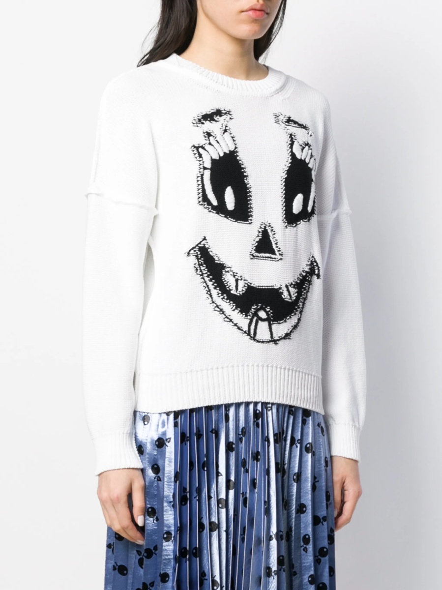 Pulover tricotat Moschino alb - Img 3