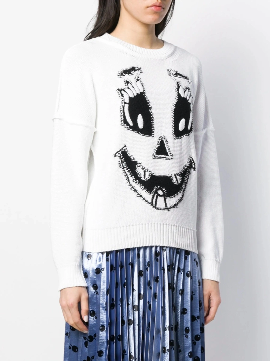 Pulover tricotat Moschino alb - Img 3